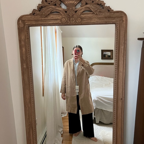 Zara Women's Tan Linen Jacket size M-L NWT - Picture 6 of 7